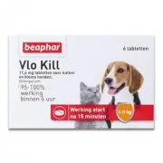 Beaphar Puces Kill+ | Chat/chien Jusqu'à 11 Kg | 6 Comprimés