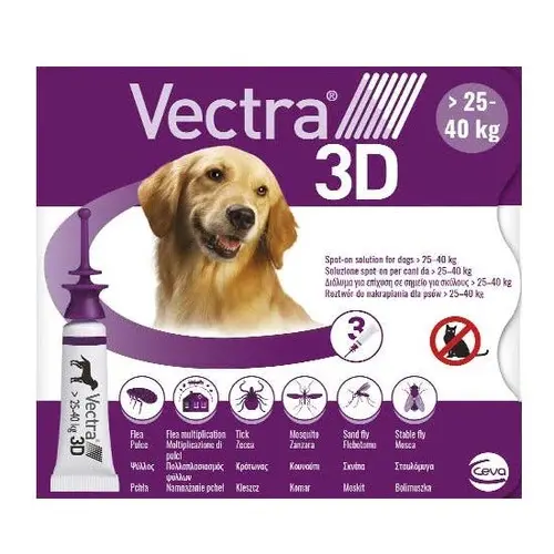 Vectra 3D Spot On Hond L - 25-40 Kg - 3 Pipetten