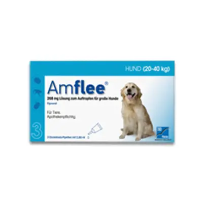 Amflee Spot On Hond - 20-40 Kg - 3 Pipetten