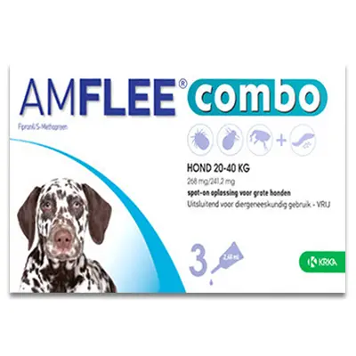 Amflee Combo Hond - 20-40 Kg - 3 Pipetten