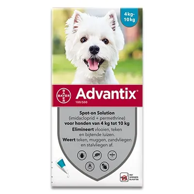 Advantix 100/500 - Hond 4-10 Kg - 4 Pipetten