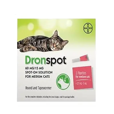 Dronspot Spot On Kat Medium - 2.5-5 Kg - 2 Pipetten