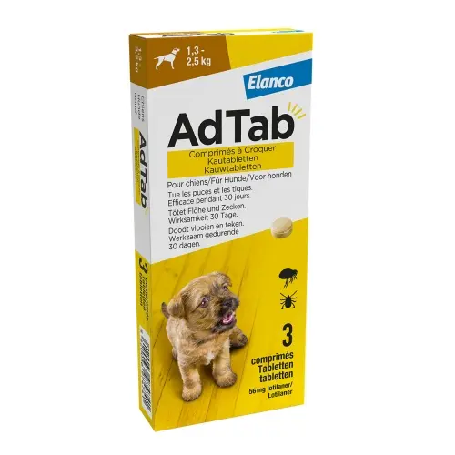 AdTab Hond Kauwtabletten - 1,3 - 2,5 Kg - 3 Tabletten