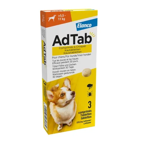 AdTab Hond Kauwtabletten - 5,5 - 11 Kg - 3 Tabletten