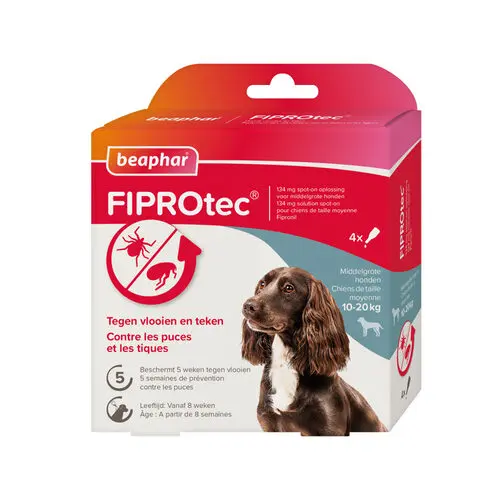 Beaphar Fiprotec Spot On Hond - 10-20 Kg - 4 Pipetten