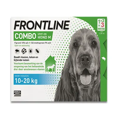 Frontline Combo Spot On Hond M - 10-20 Kg - 3 Pipetten