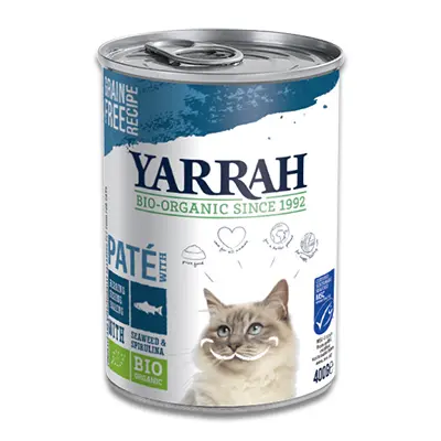 Yarrah Organic Pate With Fish, Seaweed And Spirulina (Cat) - 12 x 400 Gr