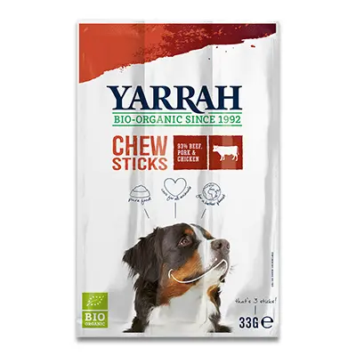 Yarrah Organic Chew Stick Beef (Dog) - 25 x 33 Gr