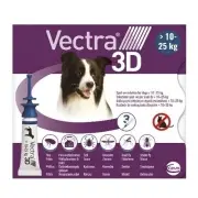 Vectra 3D Spot On Chien M - 10-25 Kg - 3 Pipettes | Petcure.fr