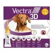 Vectra 3D Spot On Chien XS - 1,5-4 Kg - 3 Pipettes | Petcure.fr